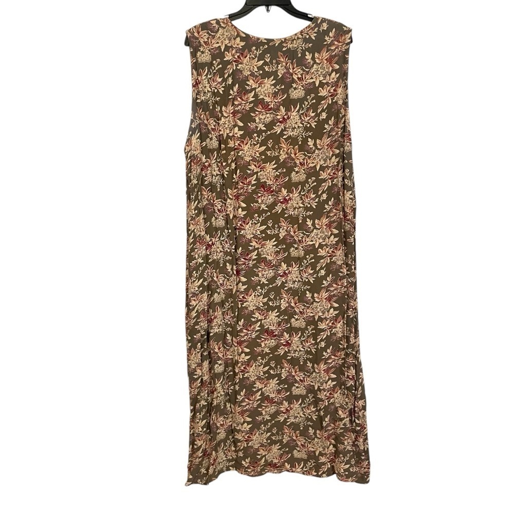 Vintage April Cornell Brown Floral Maxi Dress ONE SIZE Dark Goth Cottagecore - Picture 2 of 6